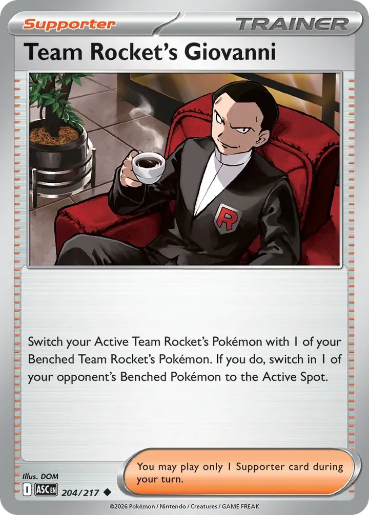 Mega Evolution—Ascended Heroes 영어판 Team Rocket's Giovanni 204 카드 앞면