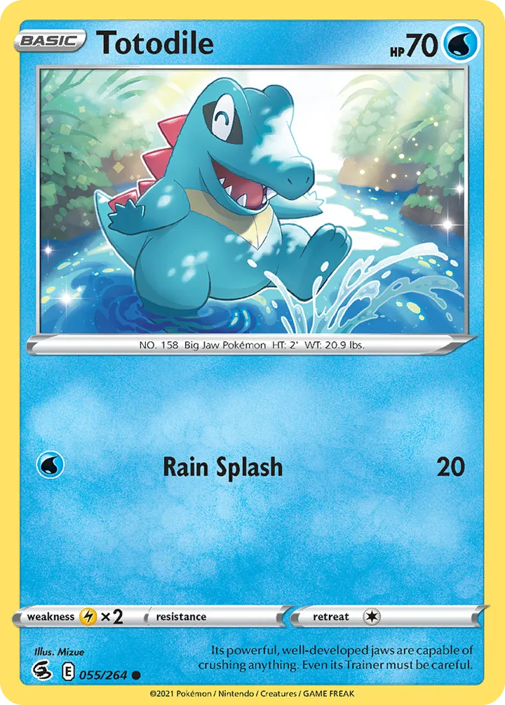Sword & Shield—Fusion Strike 영어판 Totodile 55 카드 앞면
