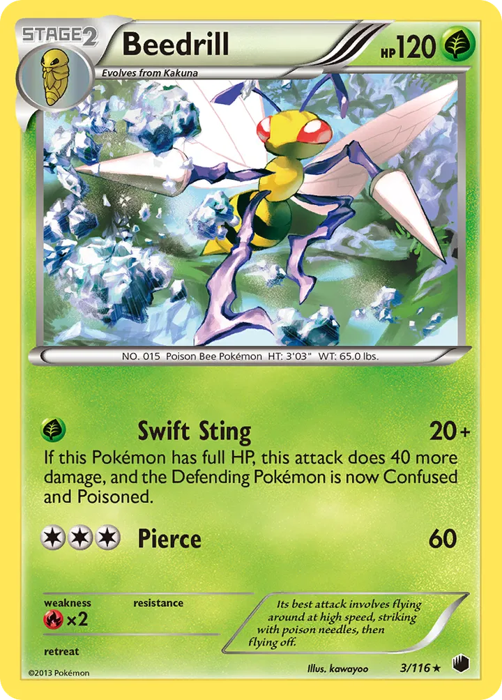 Black & White—Plasma Freeze 영어판 Beedrill 3 카드 앞면