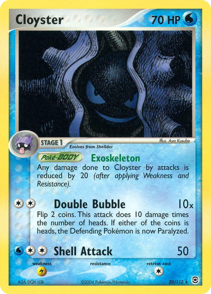 EX FireRed & LeafGreen 영어판 Cloyster 20 카드 앞면