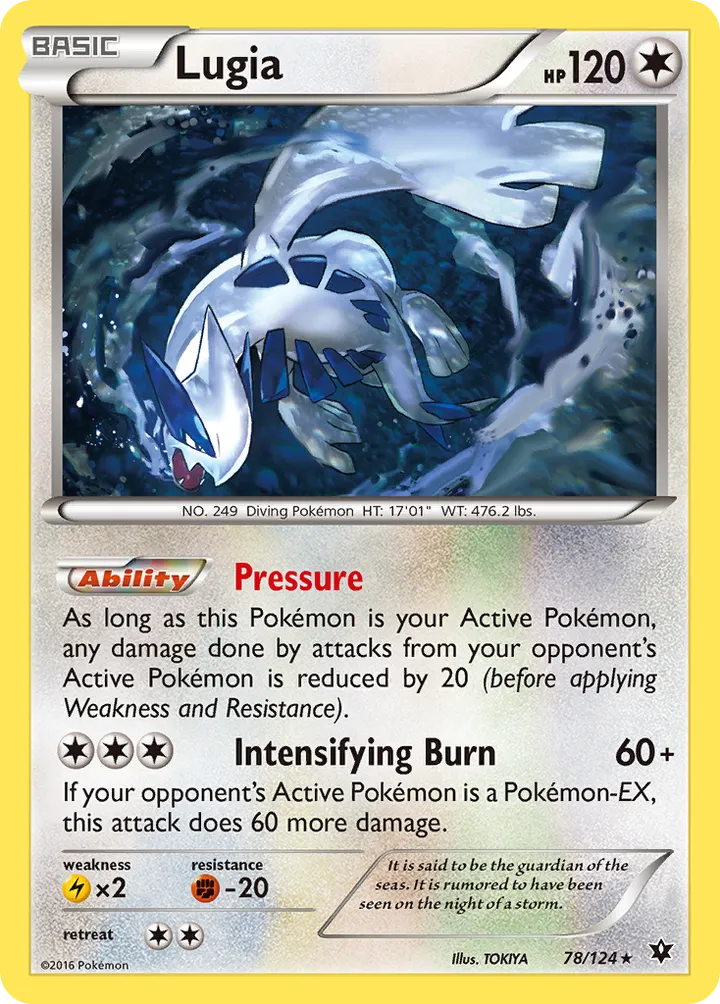 XY—Fates Collide 英語版 Lugia 78 カード表面