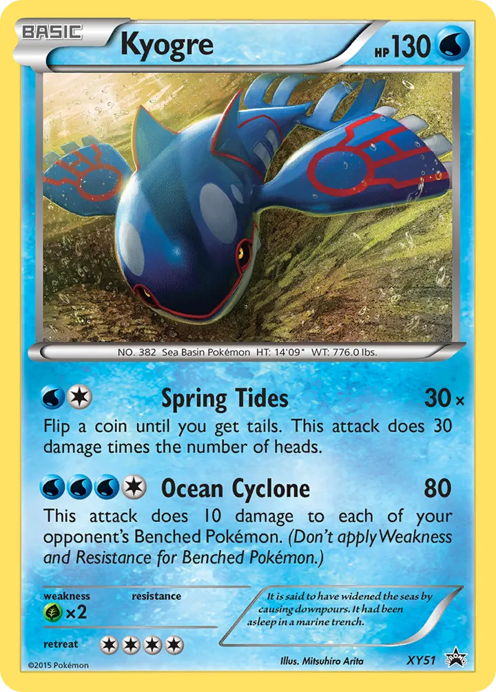 Front of Kyogre XY51, XY Black Star Promos English