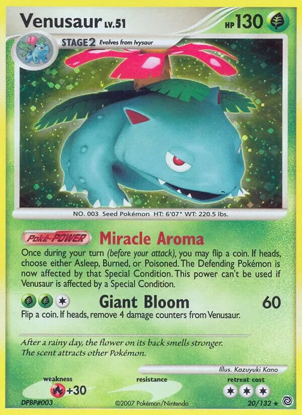 Diamond & Pearl—Secret Wonders 英語版 Venusaur 20 カード表面