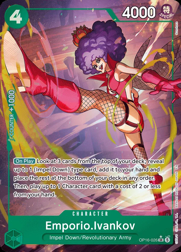 The Time of Battle 英語版 Emporio.Ivankov OP16-026 · パラレル カード表面