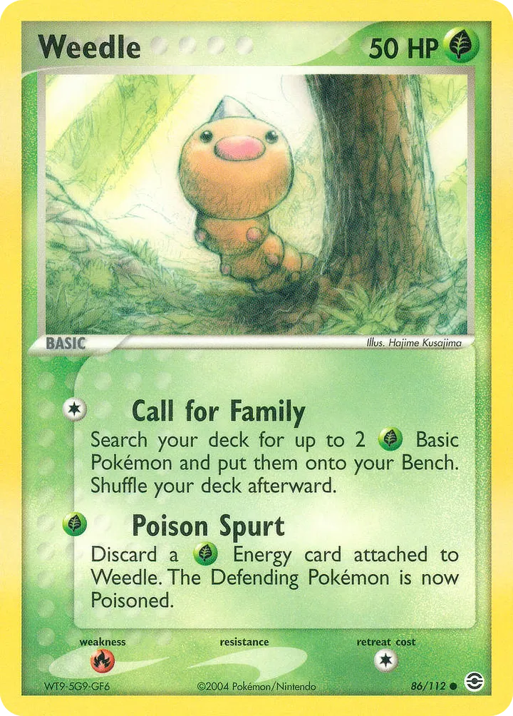 EX FireRed & LeafGreen 英語版 Weedle 86 カード表面