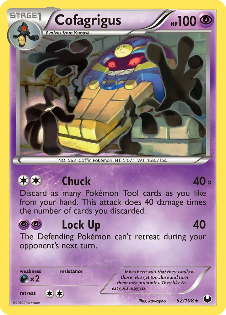 Black & White—Dark Explorers 영어판 Cofagrigus 52 카드 앞면