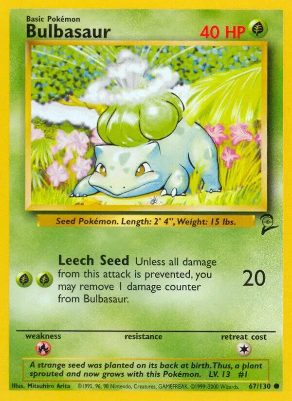 Base Set 2 英語版 Bulbasaur 67 カード表面