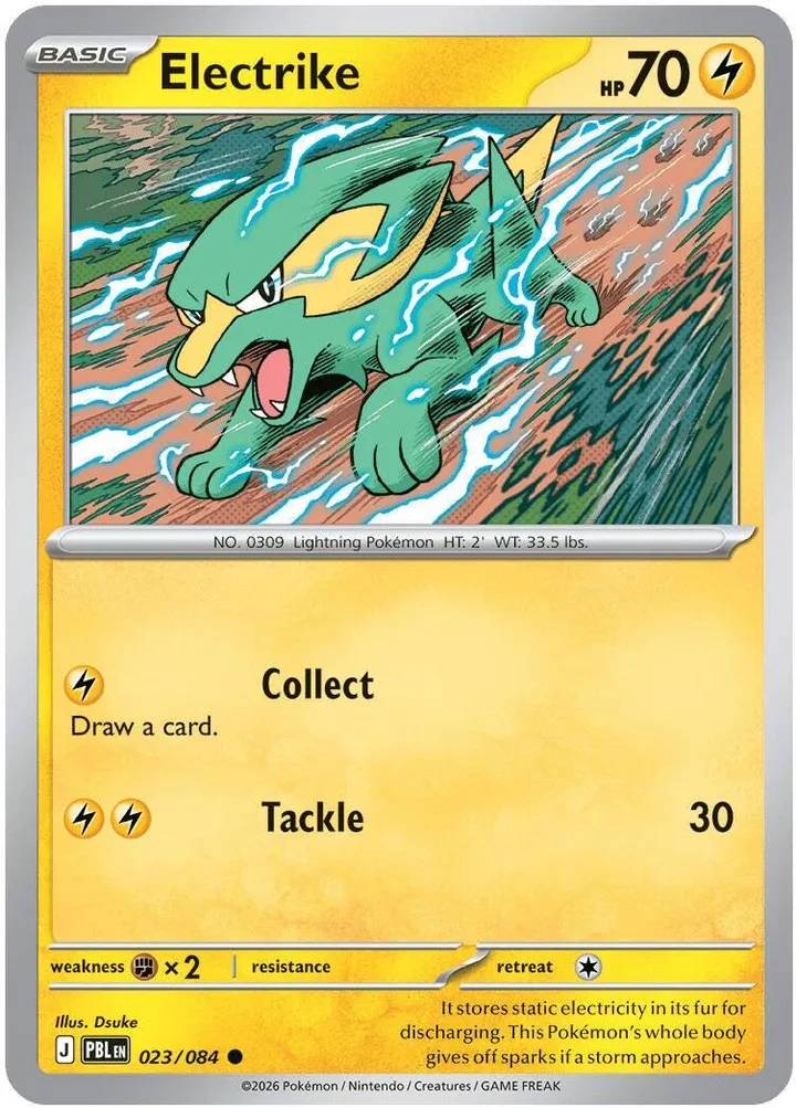 Mega Evolution—Pitch Black 영어판 Electrike 23 카드 앞면