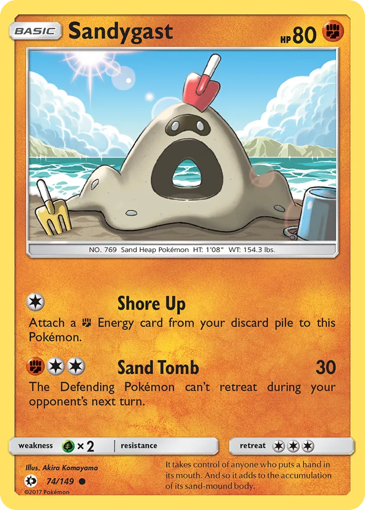 Sun & Moon 영어판 Sandygast 74 카드 앞면