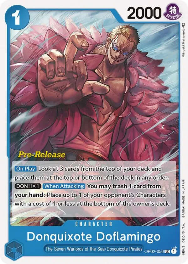 Paramount War 英語版 Donquixote Doflamingo OP02-056 · プレリリース カード表面