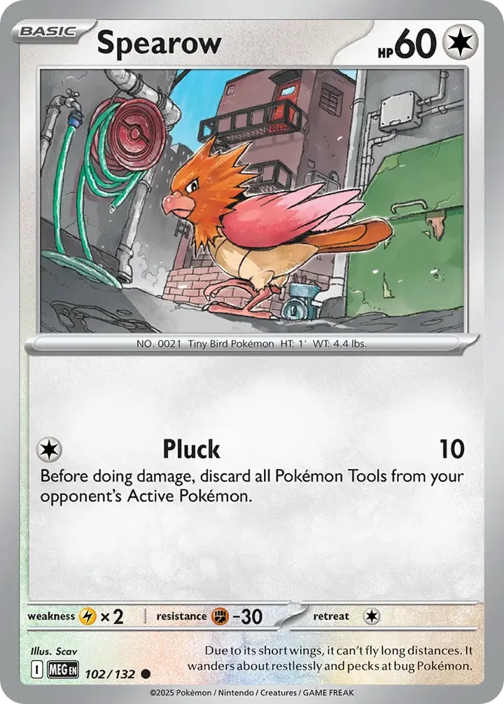 Mega Evolution 英語版 Spearow 102 カード表面