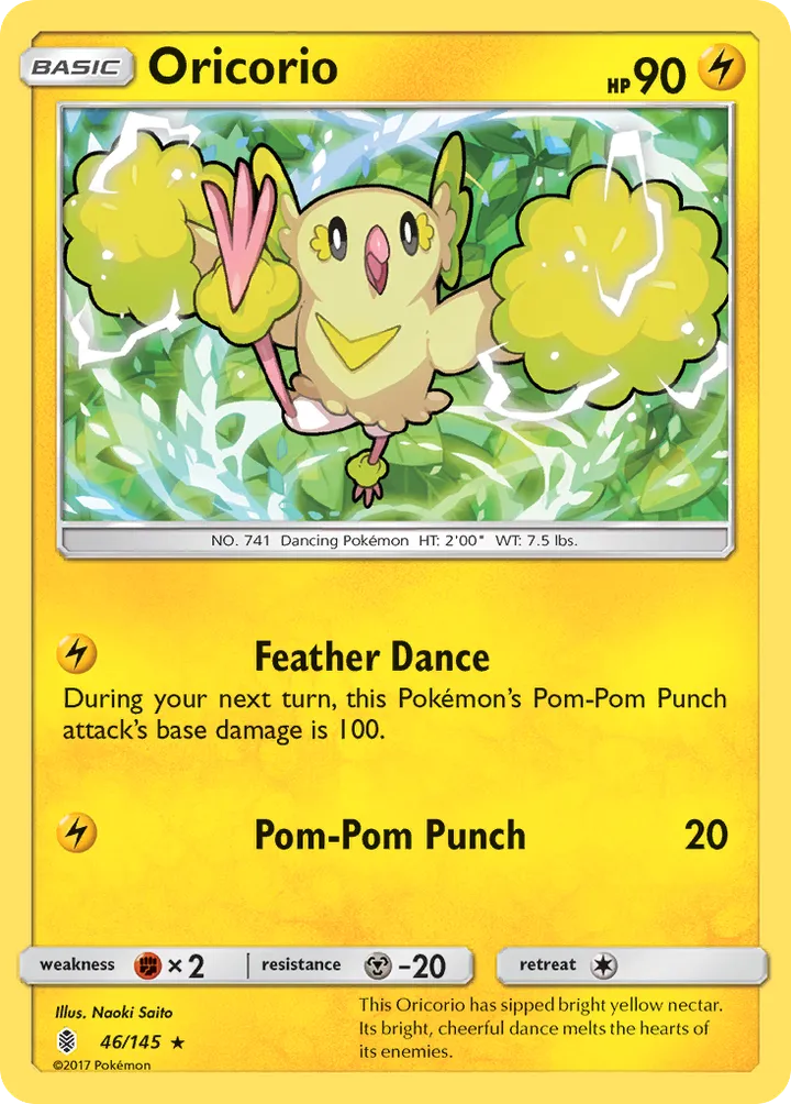 Sun & Moon—Guardians Rising 영어판 Oricorio 46 카드 앞면