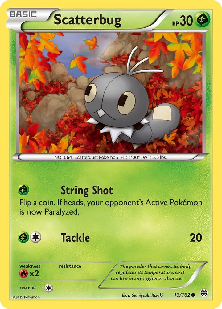 XY—BREAKthrough 英語版 Scatterbug 13 カード表面