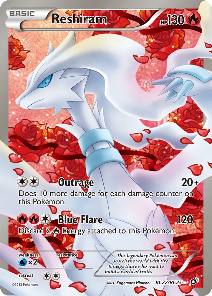 Black & White—Legendary Treasures 英語版 Reshiram RC22 カード表面