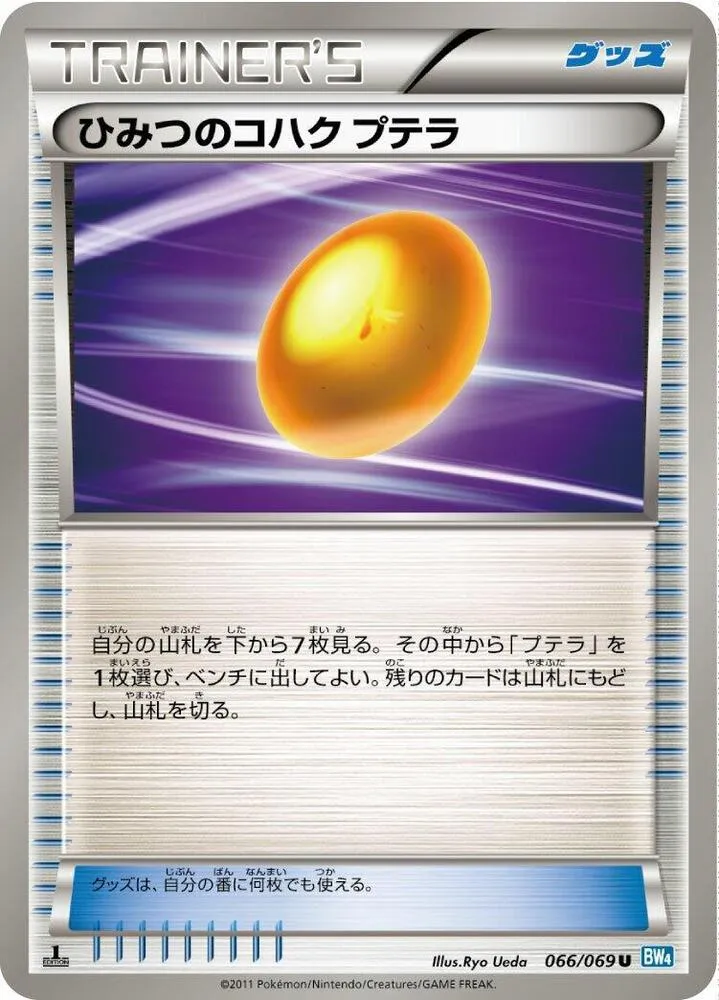 ダークラッシュ 일본판 ひみつのコハク プテラ 66 카드 앞면