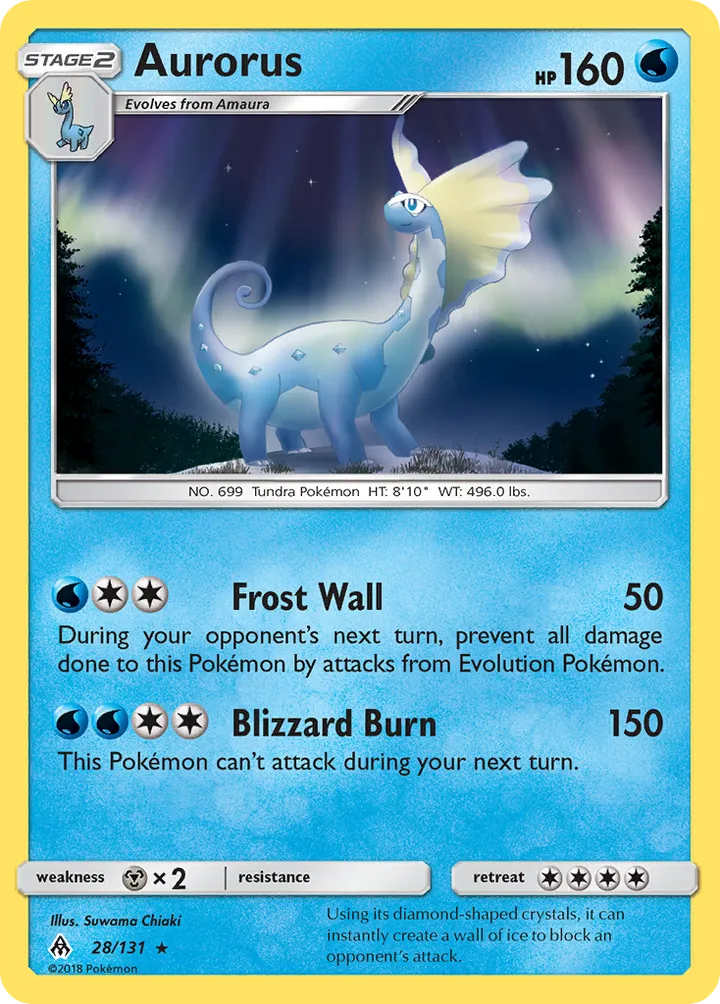 Sun & Moon—Forbidden Light 영어판 Aurorus 28 카드 앞면