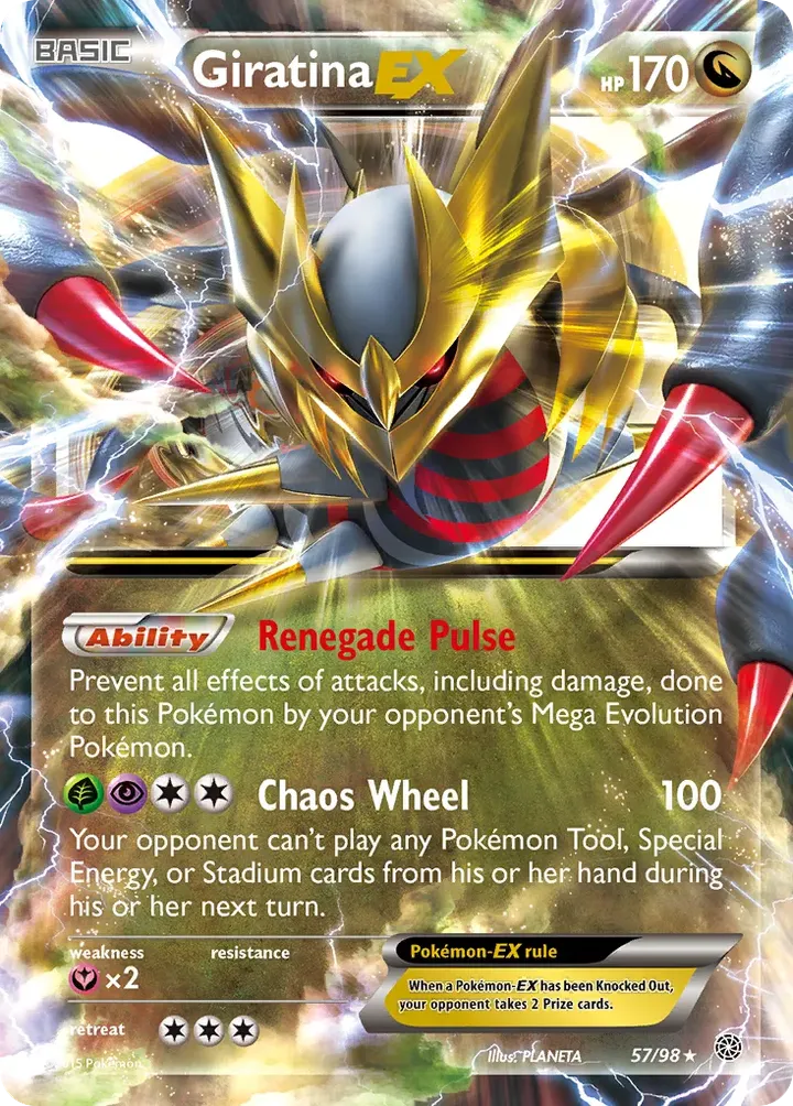 XY—Ancient Origins 英語版 Giratina-EX 57 カード表面