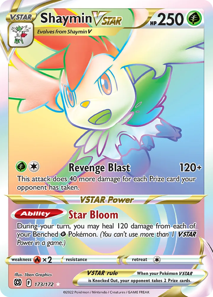Sword & Shield—Brilliant Stars 영어판 Shaymin VSTAR 173 카드 앞면