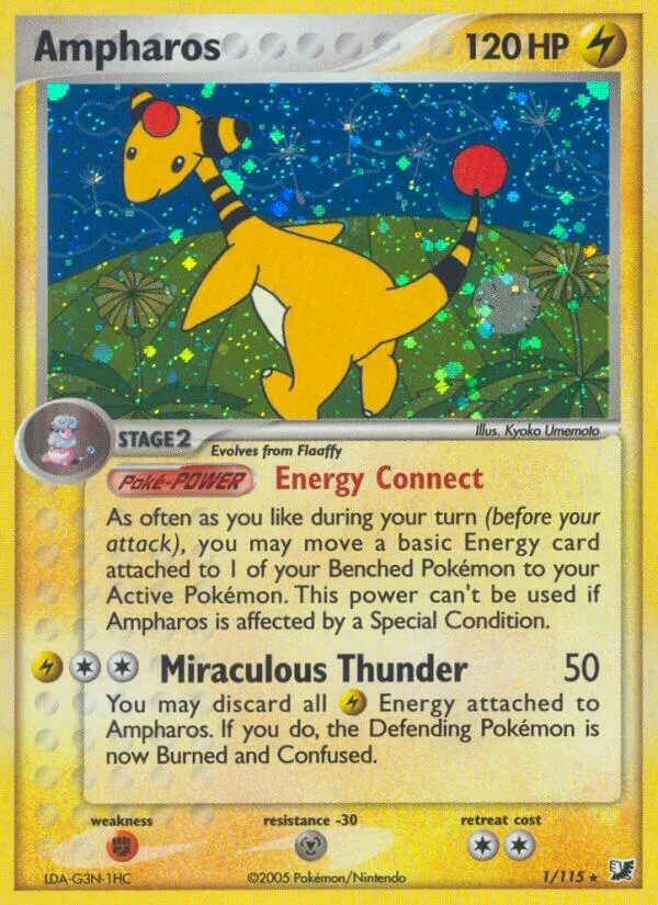 EX Unseen Forces 英語版 Ampharos 1 カード表面