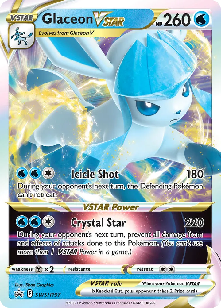 SWSH Black Star Promos 영어판 Glaceon VSTAR SWSH197 카드 앞면