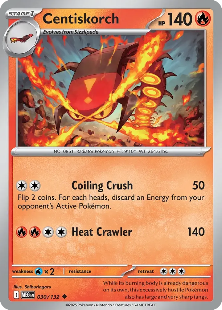 Mega Evolution 英語版 Centiskorch 30 カード表面
