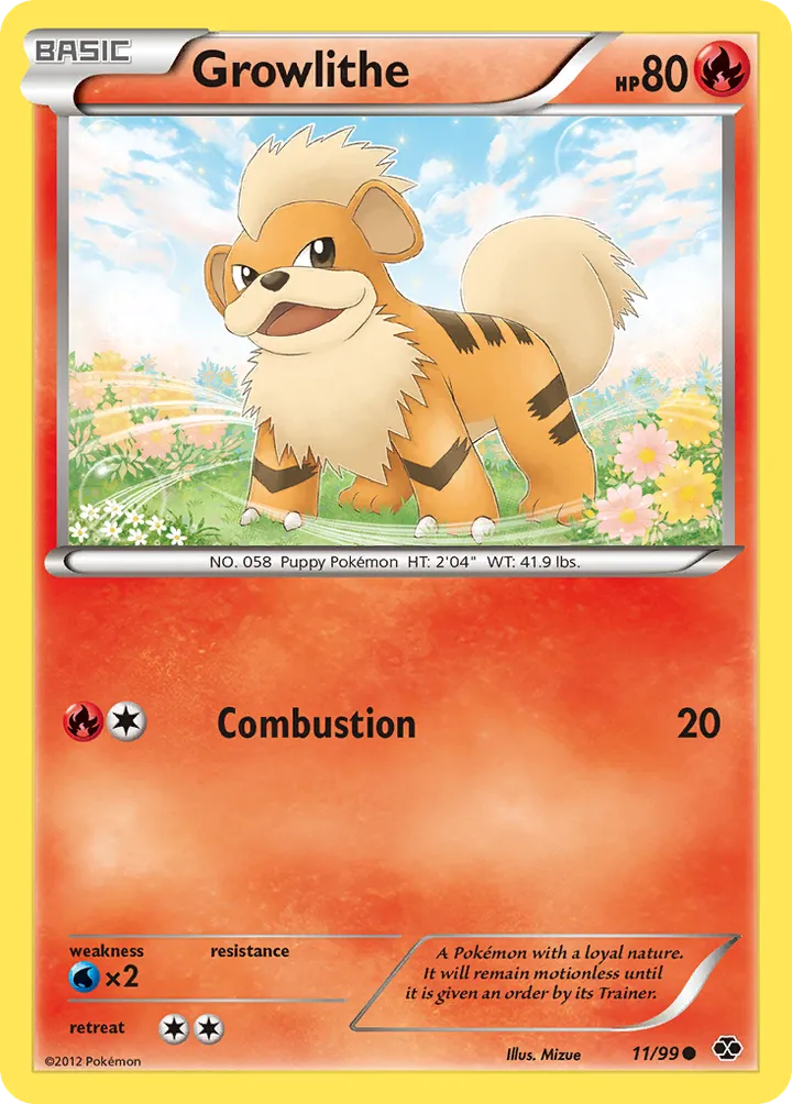 Black & White—Next Destinies 영어판 Growlithe 11 카드 앞면