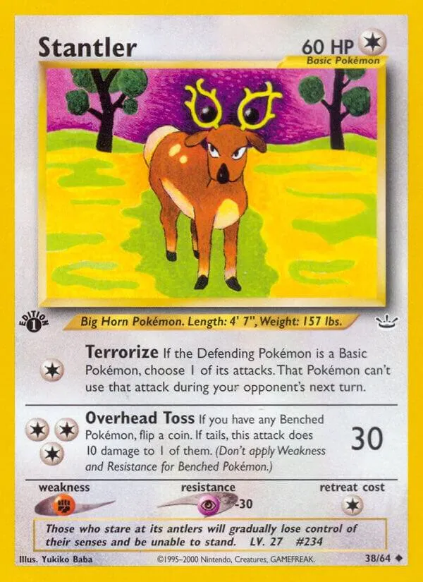 Neo Revelation 영어판 Stantler 38 카드 앞면