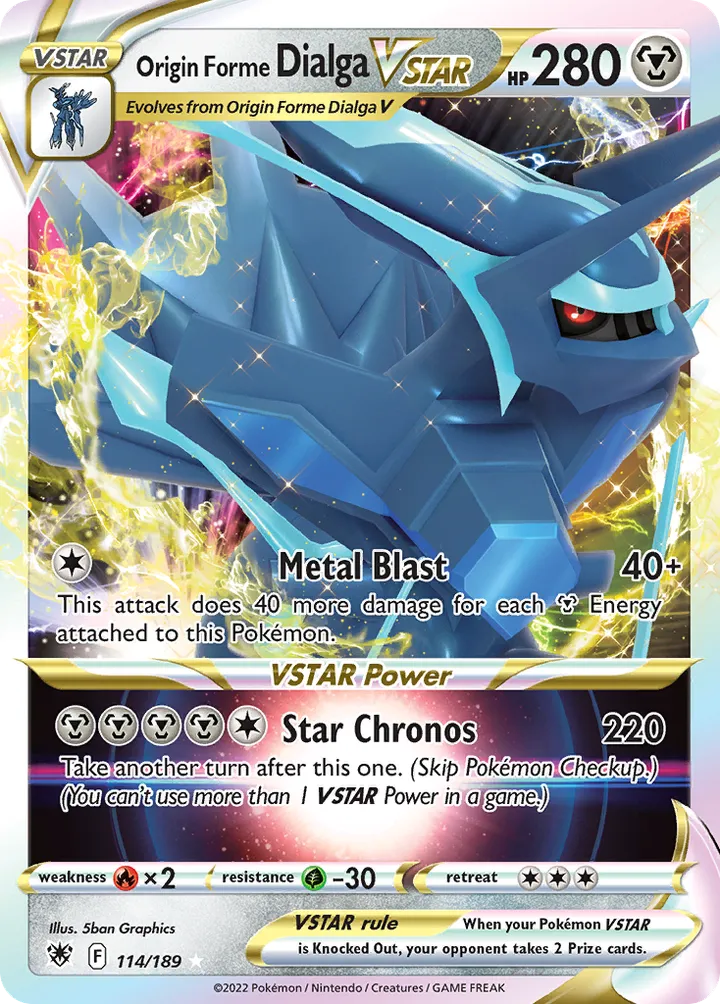 Sword & Shield—Astral Radiance 영어판 Origin Forme Dialga VSTAR 114 카드 앞면