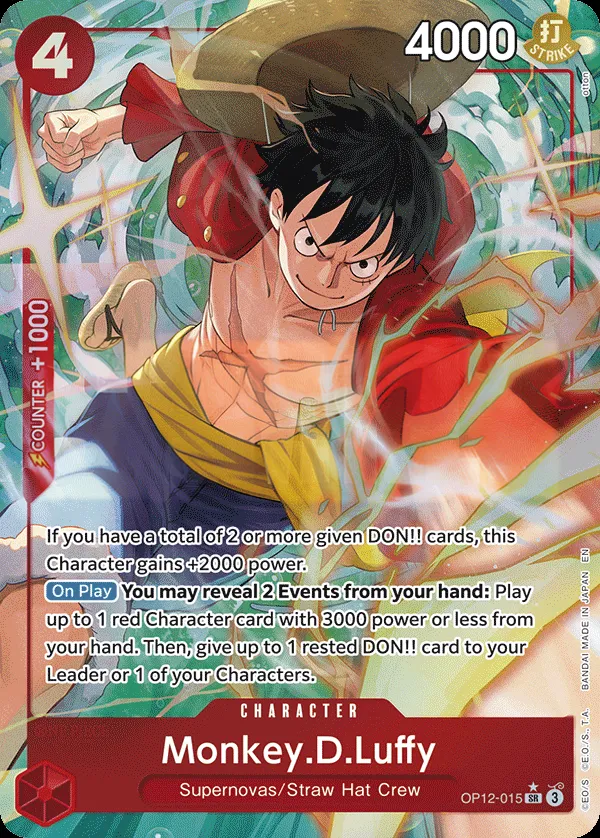 Legacy of the Master 영어판 Monkey.D.Luffy OP12-015 · 패럴렐 카드 앞면