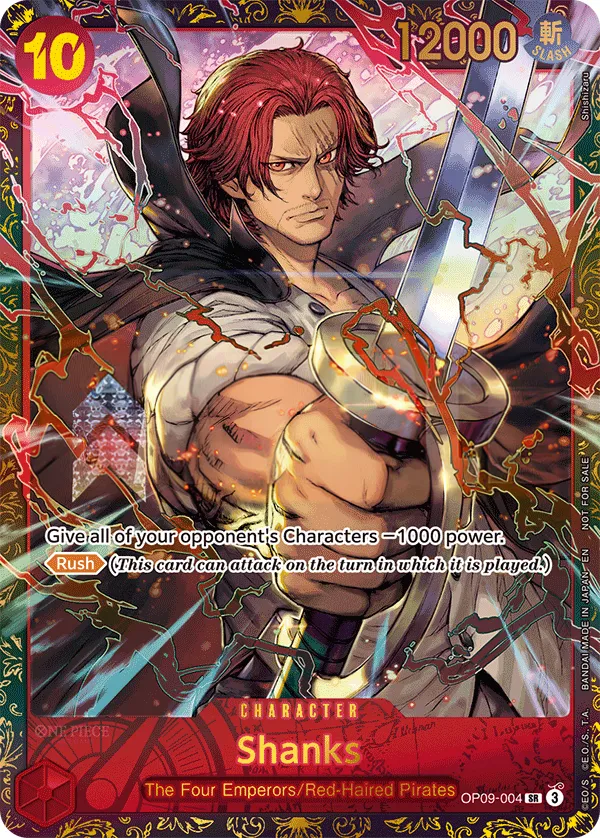 Emperors in the New World 英語版 Shanks OP09-004 · パラレル 4 カード表面