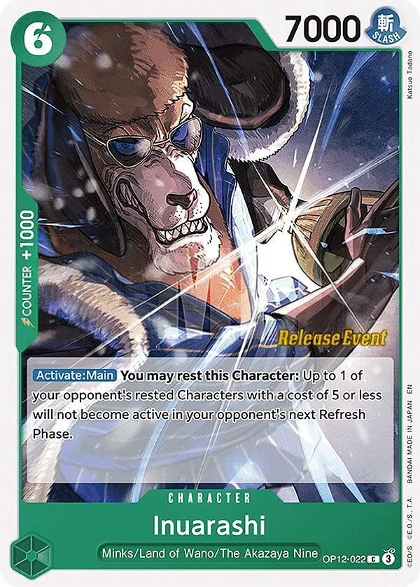 Legacy of the Master 영어판 Inuarashi OP12-022 · 세트 출시 행사 카드 앞면