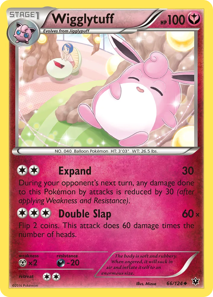 XY—Fates Collide 영어판 Wigglytuff 66 카드 앞면