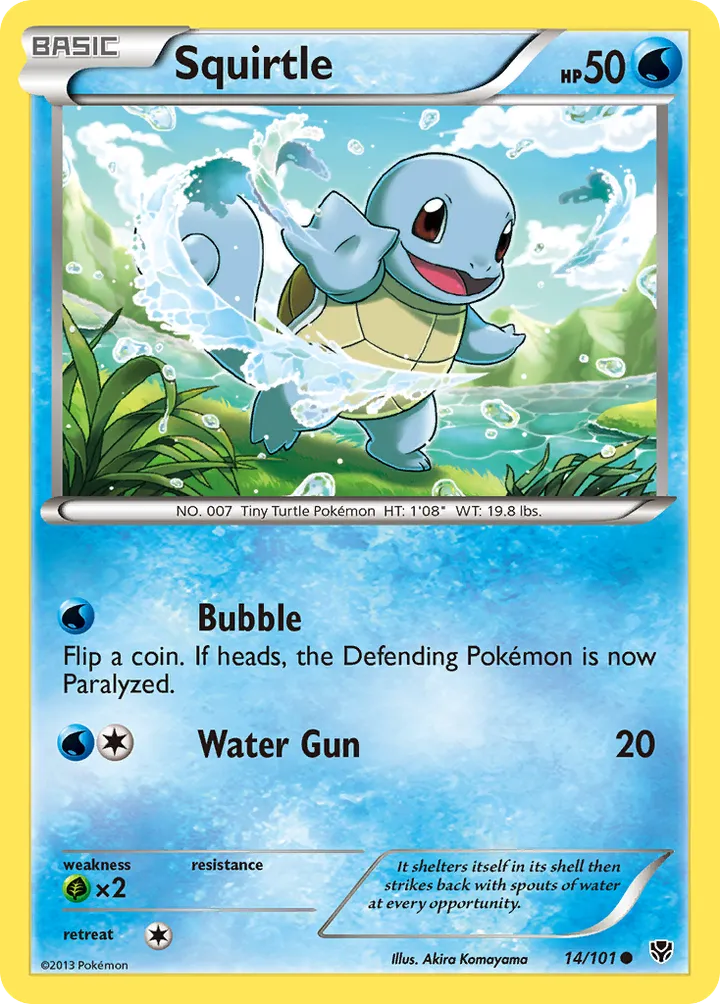Black & White—Plasma Blast 영어판 Squirtle 14 카드 앞면