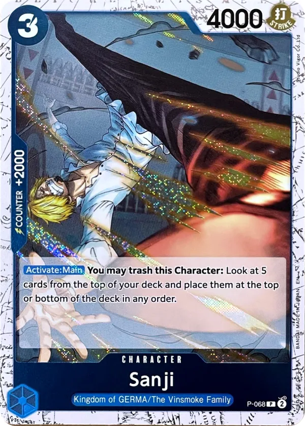 Promotion Cards 영어판 Sanji P-068 카드 앞면