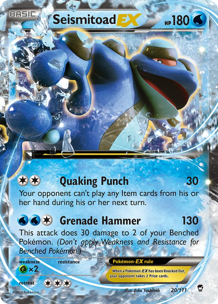 XY—Furious Fists 英語版 Seismitoad-EX 20 カード表面