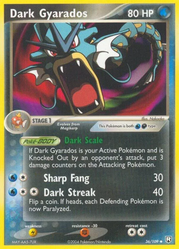 EX Team Rocket Returns 영어판 Dark Gyarados 36 카드 앞면