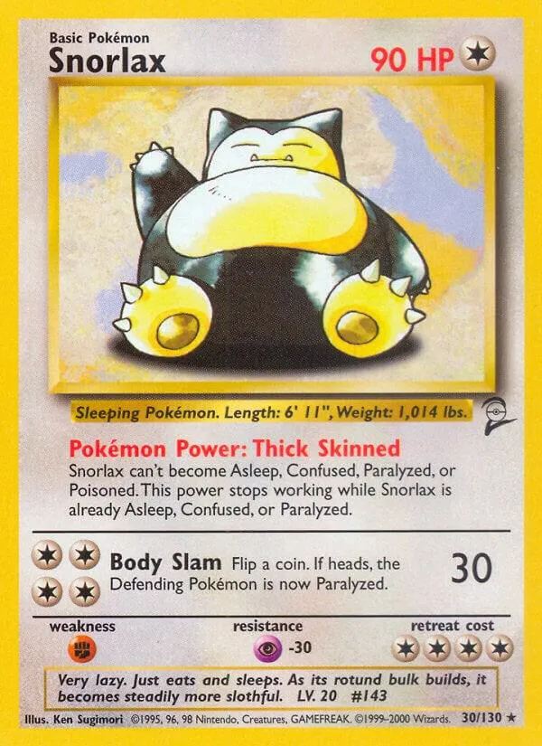 Base Set 2 英語版 Snorlax 30 カード表面