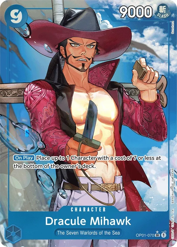 Romance Dawn 영어판 Dracule Mihawk OP01-070 · 패럴렐 4 카드 앞면