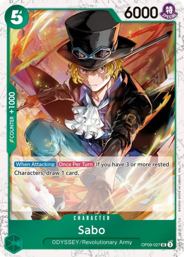 Emperors in the New World 영어판 Sabo OP09-027 · 재록 · 해적 카드 앞면
