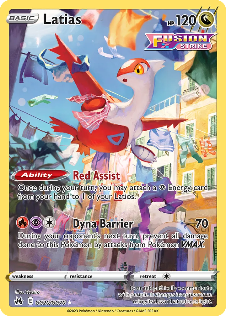 Crown Zenith 영어판 Latias GG20 카드 앞면