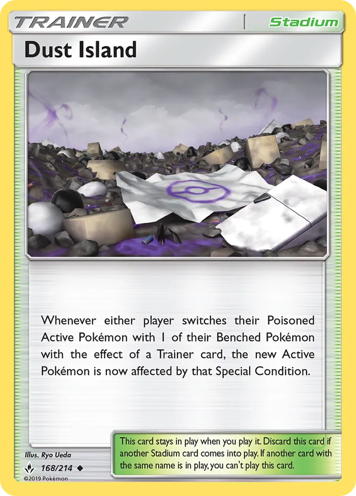 Sun & Moon—Unbroken Bonds 영어판 Dust Island 168 카드 앞면