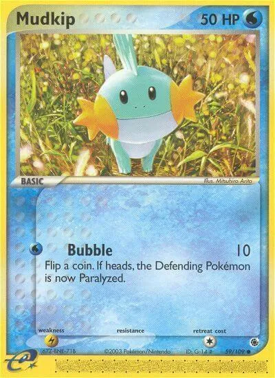 EX Ruby & Sapphire 英語版 Mudkip 59 カード表面