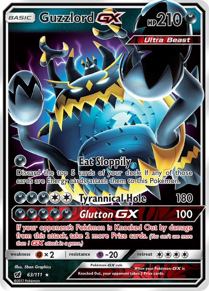 Sun & Moon—Crimson Invasion 영어판 Guzzlord-GX 63 카드 앞면