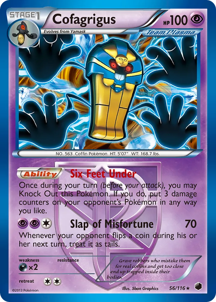 Black & White—Plasma Freeze 영어판 Cofagrigus 56 카드 앞면