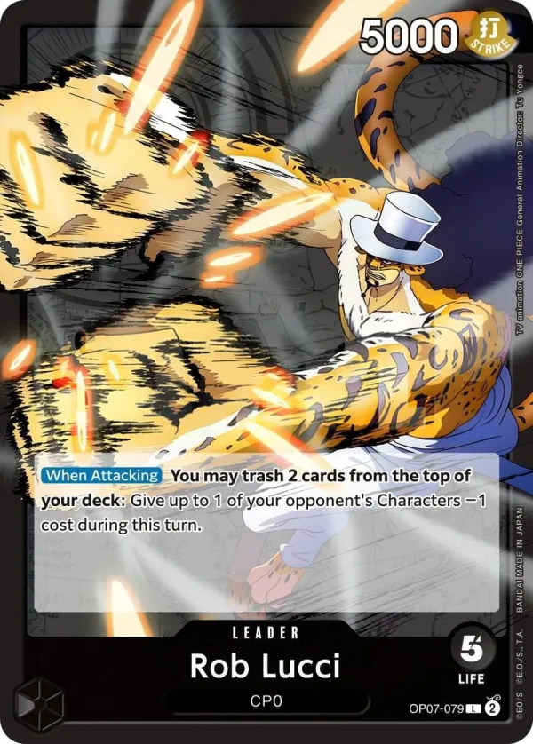 500 Years in the Future 영어판 Rob Lucci OP07-079 카드 앞면