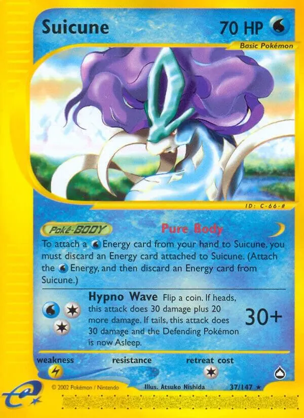 Aquapolis 영어판 Suicune 37 카드 앞면