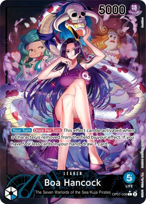 500 Years in the Future 英語版 Boa Hancock OP07-038 · パラレル カード表面