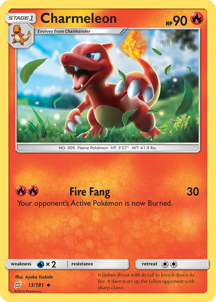 Sun & Moon—Team Up 英語版 Charmeleon 13 カード表面