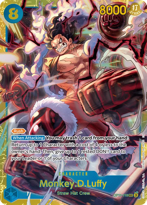 A Fist of Divine Speed 영어판 Monkey.D.Luffy OP11-118 카드 앞면