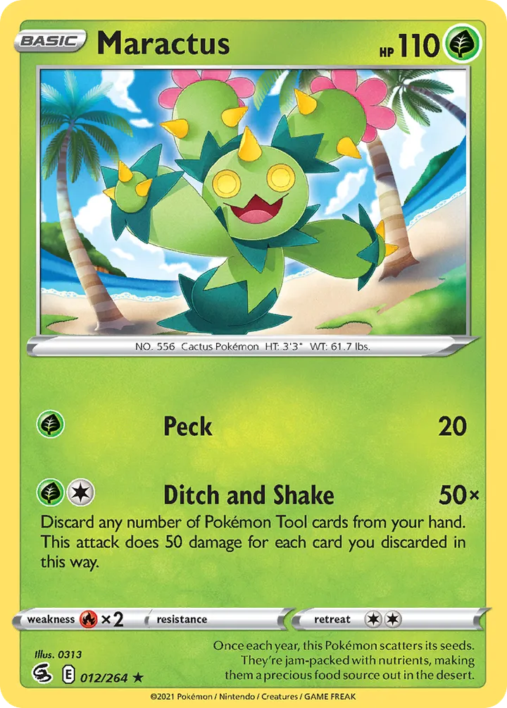 Sword & Shield—Fusion Strike 영어판 Maractus 12 카드 앞면